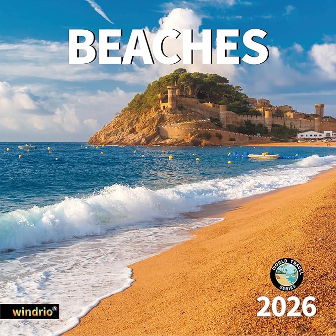 2026 Wall Calendar,Calendar 2026, November 2025 - December 2026, Wall Calendar Beaches, 12" x 24" Opened,Full Page Months Thick & Sturdy Paper for Calendar Organizing & Planning