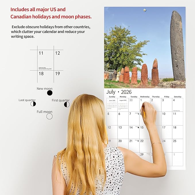 Gag Gifts 2026 Funny Wall Calendar, Natures Calendar for White Elephant Gifts with Thick Paper, November 2025 - December 2026, 14 Monthly Planner Organizer with Nature D'ck Pics, 12" x 24" Opened