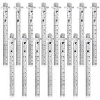 20 Pieces 6 Inch 15 cm Pocket Ruler Flexible Precision Stainless Steel Ruler with Detachable Clips Stainless Steel Pocket Clip Scale Gauge Metric British System