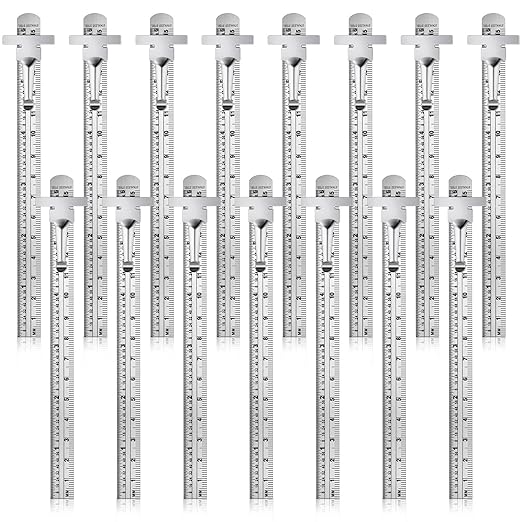 30 Pieces 6 Inch 15 cm Pocket Ruler Flexible Precision Stainless Steel Ruler with Detachable Clips Stainless Steel Pocket Clip Scale Gauge Metric British System