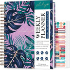 PLANBERRY Large Hourly Schedule Planner Premium – Undated Organizer for Productivity, Time Management & Budget, 8x10.4″ (Wild Purple)