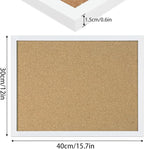 FEBSNOW Cork Board Bulletin Board 15.7 x 12 Inches with Rectangle White Frame Hanging Pin for Office Home Message Board or Vision Board Decoration