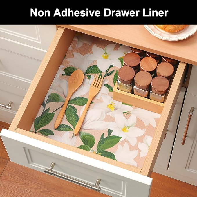 Cooyes Shelf Liner – Premium Non-Adhesive Cabinet & Drawer Liner for Kitchen – Waterproof Shelf Paper with Modern Pattern – Durable EVA Cabinet Mat – Easy to Cut （12" W x 120" L）