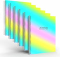 Custom Spiral Notebook Journals with a Rainbow Design 2 Colored Cover - 6 Pack of 8.5" x 11" – College Ruled, Hard Cover, 50 Sheets Per Book – For Journaling, Office, School Supplies, etc.