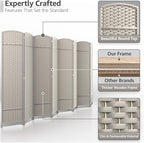 Sorbus 8 Panel Room Divider 6 ft. Tall - Privacy Screen, Extra Wide Double Hinged Panels, Mesh Hand-Woven Design, Partition Room Dividers and Folding Privacy Screens, Wall Divider for Room Separation