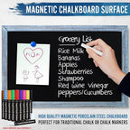 HBCY Creations 11" x 17" Rustic Blue Solid Wood Frame Wall Chalkboard, Magnetic Surface, Home Décor, Restaurant & Café Menus, Blackboard, Includes Chalk, Eraser & Hanging Hardware