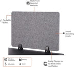 ReFocus™ Raw Clamp-On Acoustic Desk Divider – Reduce Noise and Visual Distractions with This Lightweight Desk Mounted Privacy Panel (Castle Gray, 59" x 16", 23.6" x 16", & 23.6" x 16")