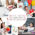 AZUFEMOS Personalized Acrylic Desk Name Plate - Custom Employee Appreciation Gifts - Office Gifts for Women, Men, Boss, Coworkers, Teacher, Nurse (Pink Flower Butterfly)