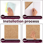 Bouiexye Felt Cork Board Tiles 6 Pack Grey Brown Boards 12"x12" - 1/2" Thick Corkboards for Wall Bulletin Board Self Adhesive with 100 Push Pins for Wall School Home Office