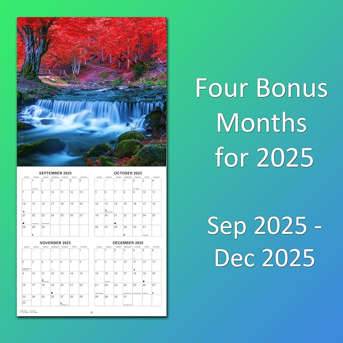 2026 Waterfalls Monthly Wall Calendar | Travel Calendar 2025-2026