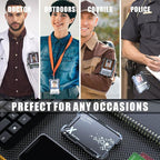 LIUGX Carbon Fiber Badge Holder, ID Card Holder with Metal Clip - Heavy Duty Portable Wallet (Holds 1to 4 Cards),for Office Police Worker Outdoor, Dark Blue