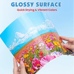 150 Sheets Glossy Sticker Paper, 8.5in x 11in Sticker Paper for Inkjet Printer, Self-adhesive Printable Sticker Papers, Vibrant Colors, Dries Quickly, US Letter Size