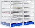 PAG-Mass Mail Sorter for Desk, Countertop Literature Organizer, Student Mailbox for Classroom, Desktop Bill Paper Holder Rack for Office Home School, 12 Compartments, White