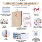 Law of Attraction Planner 2026 Deluxe with Productivity App | Weekly & Monthly Goal-Setting Planner, Life & Gratitude Journal | Include Foldable Vision Board, Gift Box & Stickers