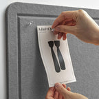 Lightomorrow Large Bulletin Board - 48 x 36 Inches, Decorative Felt Pin Board for Wall - 4' x 3' Foldable Photo Display Board with Self-Adhesive Tape, Includes 20 Push Pins - Gray