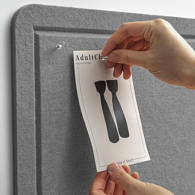 Lightomorrow Bulletin Board, 36 x 24 inches Felt Board - Decorative Pin Board, Cork Board Alternative for Wall, 3' x 2' Foldable Self-Adhesive Vision Board Prayer Board with 20 Pushpins - Gray