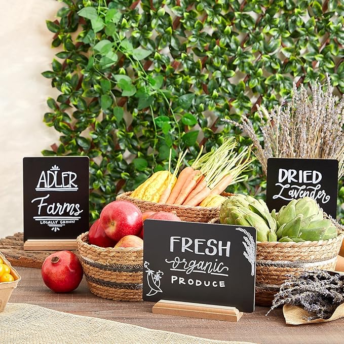 Juvale Mini Chalkboard Signs with Stand (6 Pack, 8.5 x 11 in) – Reusable Tabletop Chalkboard Signs for Weddings, Buffets, Coffee Shops, Small Business Displays, Restaurants & Party Decorations
