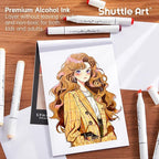 Shuttle Art 36 Colors Skin Tone&Hair Art Markers, Dual Tip Alcohol Based Marker Pen Set Contains 1 Blender 1 Carrying Case 1 Marker Pad Perfect for Kids & Adults Portrait,Comic, Anime, Manga
