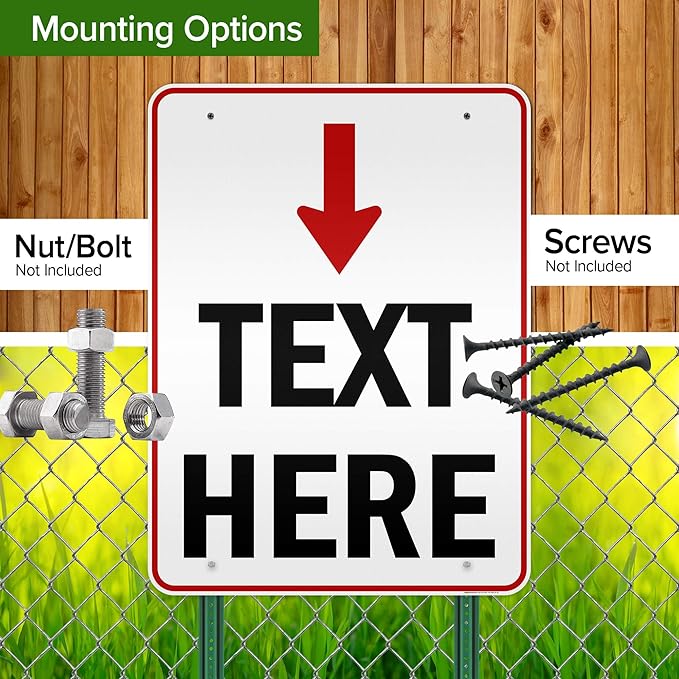 Custom Arrow,Custom Directional Sign, Arrow Down Sign, 36x48 Inches, Reflective, Rust Free DiBound, Fade Resistant, Made in USA by My Sign Center