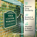 Custom Decorative Outdoor Metal Sign - Personalized Aluminum Driveway Sign, Waterproof, Made In USA - Design 1 Forest Green 18x18 In