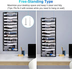 Solinxe 12-Tier Wall File Organizer, Mesh Mail Organizer Wall Mounted Paper Document Holder, Vertical Magazine Rack, Metal Hanging Clipboard Storage Basket for Office Home School Organization, Black