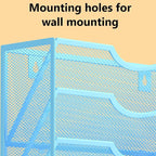 Kuntine.B Wall File Organizer Office Hanging Magazine Holder Wall File Organizer for Office Home (Blue, 5 Tier)