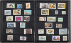 Stamp Albums 120 Pockets - Stockbooks with 40x197mm Sleeves, 10 Double Sided Black Page with Leatherette Padded Black Cover, Collection Storage Folder for Paper Money Postage Stamps AS0106BK
