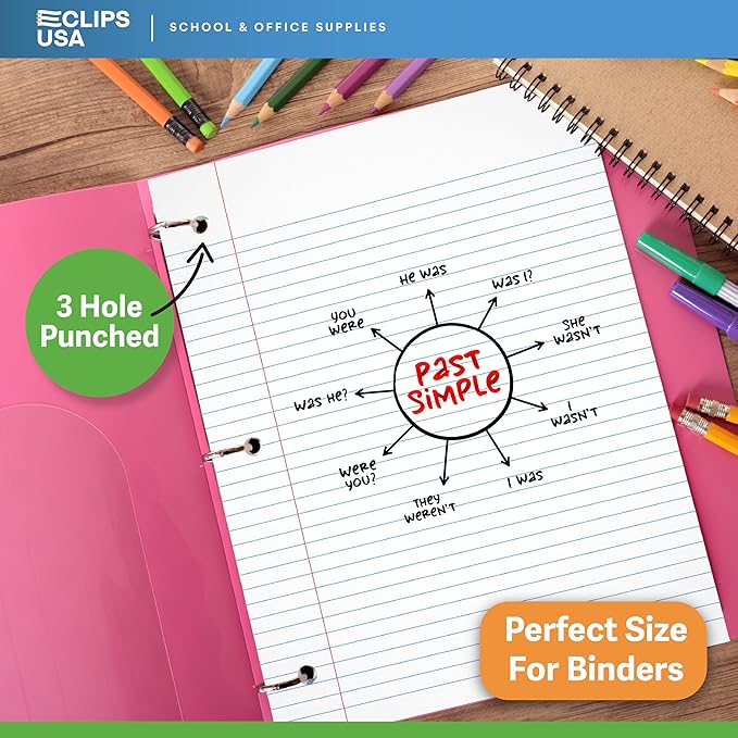 Loose Leaf Paper College Ruled Notebook Paper College Ruled Lined Writing Filler Paper 10.5” x 8” 5400 Sheets 150 Sheets Per Pack 60 gsm (36 Pack)