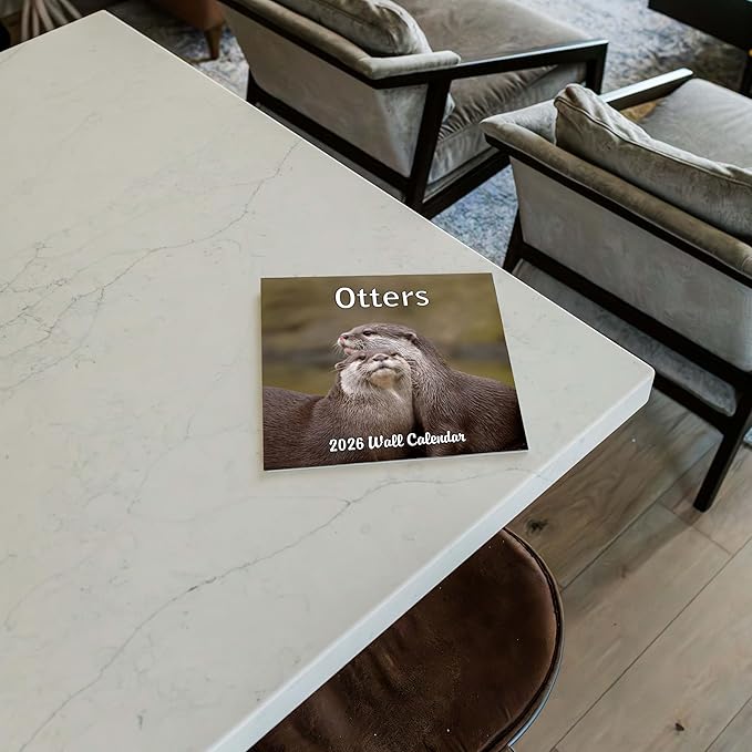 2026 Otters Monthly Wall Calendar | Cute Animals Calendar 2025-2026