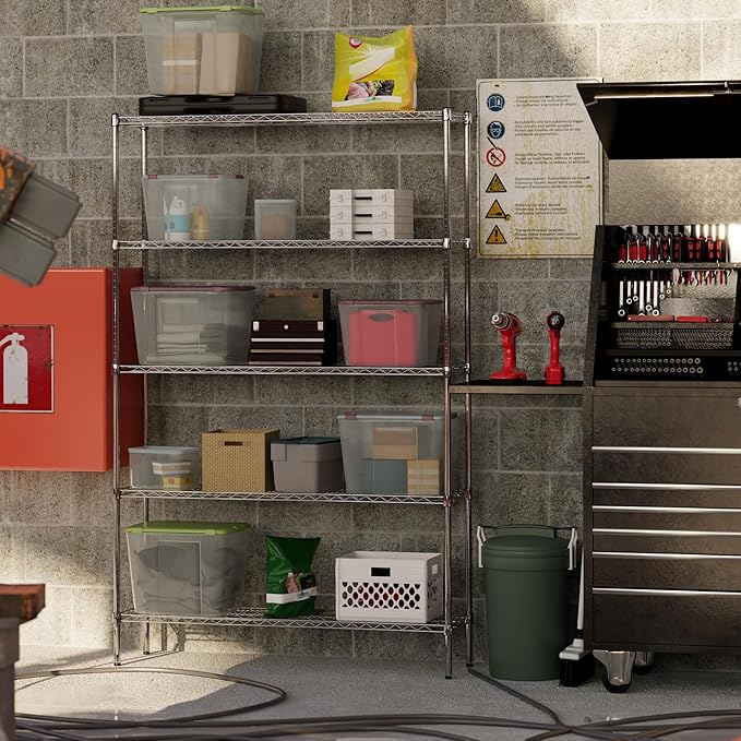 Regal Altair 14" Deep x 54" Wide x 86" Height Wire Shelving Kit | 5-Tier | NSF Commercial Storage Rack Unit