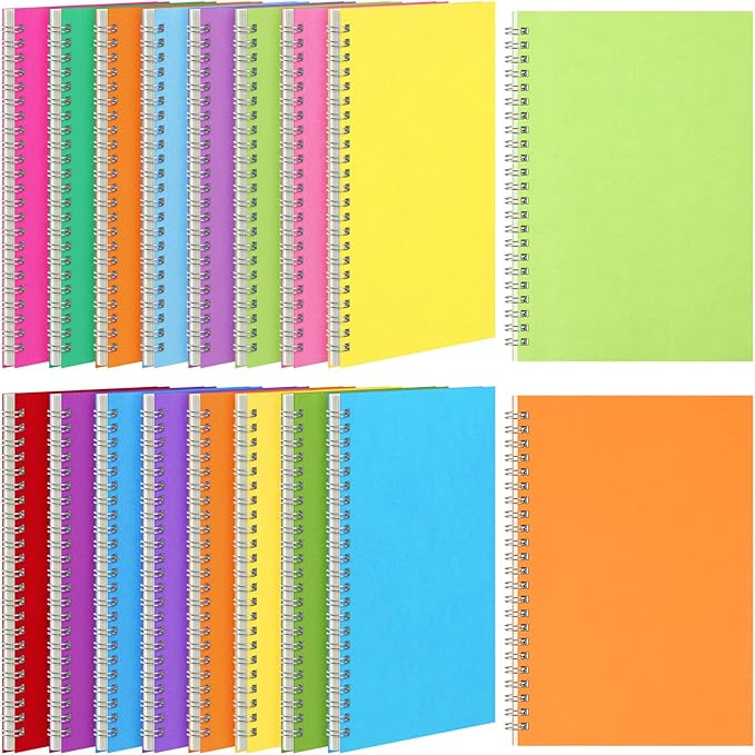 Pasimy 15 Pcs Bulk Spiral Notebook, College Ruled Spiral Bound Notebooks Journals 8.3 x 5.5 Inch, 15 Pastel Color Journals School A5 Writing