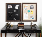 DesignOvation Beatrice Framed Linen Fabric Pinboard, 23x29, Walnut Brown