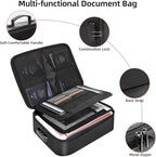 Fireproof Document Box for file organizer,Fireproof Bag for Important Document Organizer with Combination Lock,Portable Home Travel Safe Storage for Important Documents,Passports
