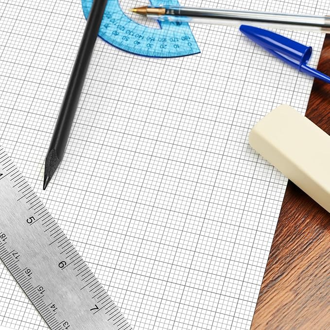 Fuyoooo 25 Sheet Graph Paper Pad 24" x 48" Large Graph 1" and 1/4" Ruled Grid Paper for Engineer Architect Designer Mathematician Draftsmen Sketch House Commercial Building Plan Drafting(White)