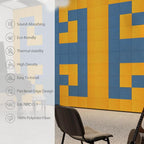 Amantech 12 Pack Acoustic Panels Self Adhesive Sound Proof Foam, High Density Sound Acoustic Panel, 12X12X0.4 Inch Square Panels in Home, Office, Reccording Room, Studio,and more(Sky Blue)