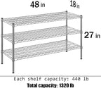 Regal Altair 18" Deep x 48" Wide x 27" Height Wire Shelving Kit | 3-Tier | NSF Commercial Storage Rack Unit