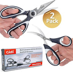 Kitchen Shears by Gidli - Liftime Replacement Warranty* - Includes Seafood Scissors As a Bonus - Heavy Duty Utility Stainless Steel All Purpose Ultra Sharp Scissors for Food/Cooking