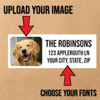 Address Labels Personalized | Upload Your Photo Image or Logo | Custom Return Address Stickers on Sheets | (120-1000) Full Color on White Print Your Own
