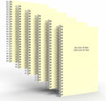 Custom Spiral Notebook Journals with a Pastel Yellow Colored Cover - 6 Pack of 5" x 8" – College Ruled, Hard Cover, 50 Sheets Per Book – For Journaling, Office, School Supplies, etc.