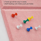 Large Cork Board Alternative 36" X 24" Bulletin Board - 6 Pack Removable Felt Wall Tiles with 30 pushpins, Large Cork Boards for Walls Cork Board for Office Pin Board Tack Board - Pink