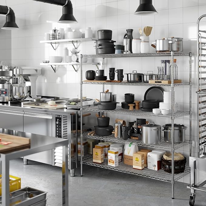 Regal Altair 21" Deep x 54" Wide x 64" Height Wire Shelving Kit | 5-Tier | NSF Commercial Storage Rack Unit
