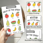 APIILVPQ Fruits Clipboard，Bible Verse Clipboards with Low Profile Clip for Office School Use, Inspirational Wooden Clip Boards for Nurses Teachers Students - A05