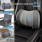 Lofty Aim Lumbar Support Pillow for Car, Memory Foam Lumbar Pillow for Lower Back Pain Relief - Back Cushion for Driving, Chair Support for Car-Office Chair, Wheelchair - Dark Grey