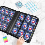 GEAoffice 9 Pockets Top Loader Binder for 324 Cards, Premium PU Leather Side Loading Trading Card Binder for Toploader, Ringless Card Collection Album Holder for 3"×4" Rigid, Black