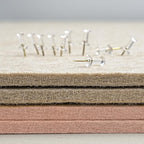 Lightomorrow Bulletin Board, 24 x 18 inches Felt Board Decorative Pin Board, Cork Board Alternative for Wall, Foldable Photo Board Self-Adhesive Vision Board Mood Board with 20 Pushpins - Mauvey Pink