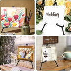 AROIC 12 Pack 14'' Tabletop Easels, Black Steel Table Top Easels for Display, Adjustable Portable Table Top Easel for Paintings, Signs, Posters,Frame Pictures(with 12 Bags)