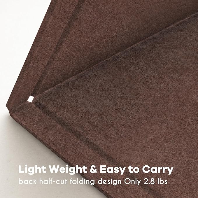 Large Bulletin Board - 48 x 36 Inches, Decorative Felt Pin Board for Wall - 4' x 3' Foldable Photo Display Board with Self-Adhesive Tape, Includes 20 Push Pins - Saddle Brown