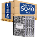 EPI 5040 Pack (Pallet) Wide Ruled Composition Notebook Bulk, 200 pages (100 Sheets), 9-3/4 x 7-1/2, Black Marble, Bulk School Supplies, Heavy Duty, Durable Office Notebooks, Sturdy Sewn Binding