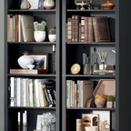 BORNOON 75" Tall Bookshelf, 6-Tier Floor Standing Bookcase with Adjustable Shelves, 24" Wide Open Storage Shelf, Modern Display Organizer for Home Office, Living Room, Bedroom, Study