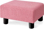 BRIAN & DANY Small Foot Stool Ottoman, Footstool with Legs, Teddy Velvet Foot Rest for Living Room, Bedroom and Office, Hot Pink